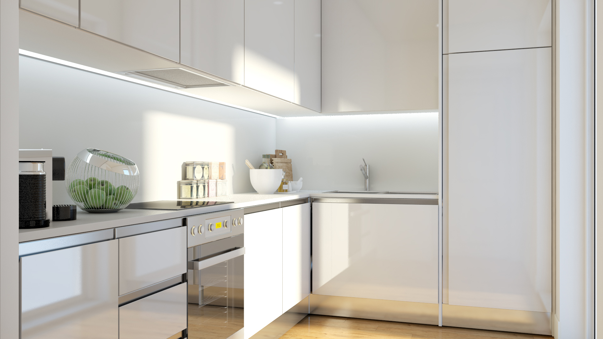 Janelas Verdes — Cozinha integrada com zona social