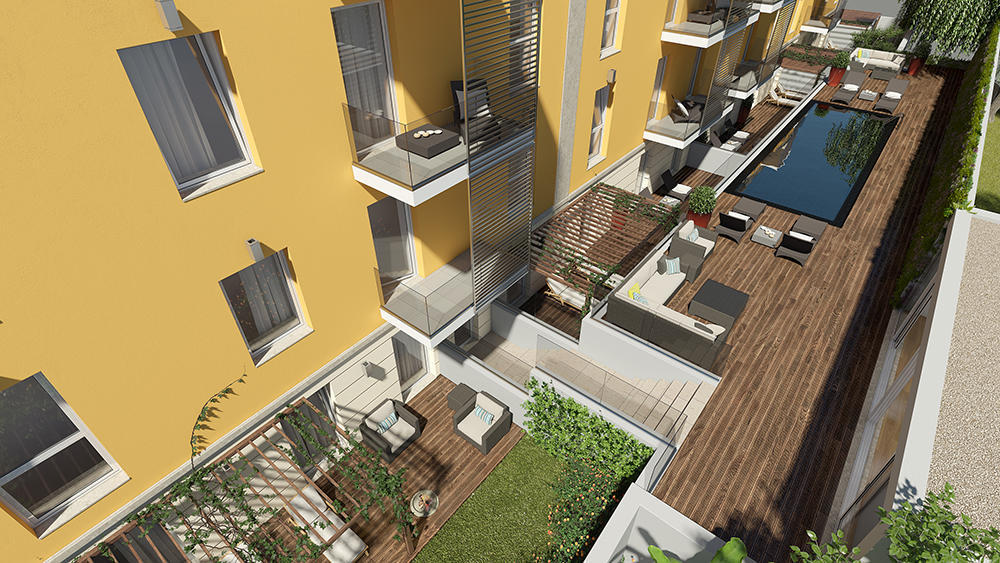 Janelas Verdes — Fachada vista posterior do edifício